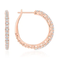 Roségold Creolen für Damen mit Diamanten BDE0040-RSL
