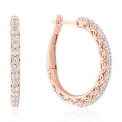 Roségold Creolen für Damen mit Diamanten BDE0040-RSL