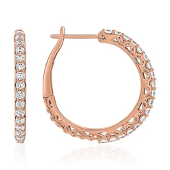 Roségold Creolen für Damen mit Lab Grown Diamanten BDE0040LG-RSL