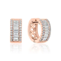 Roségold Creolen für Damen mit Diamanten BDE0042-RSL