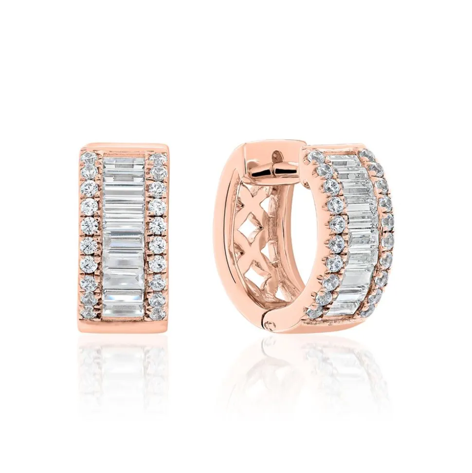 Roségold Creolen für Damen mit Diamanten BDE0042-RSL