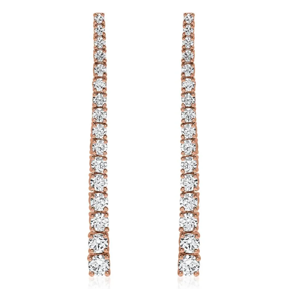 Roségold Ohrhänger für Damen mit Brillanten, Lab Grown BDE0082LG-RSL