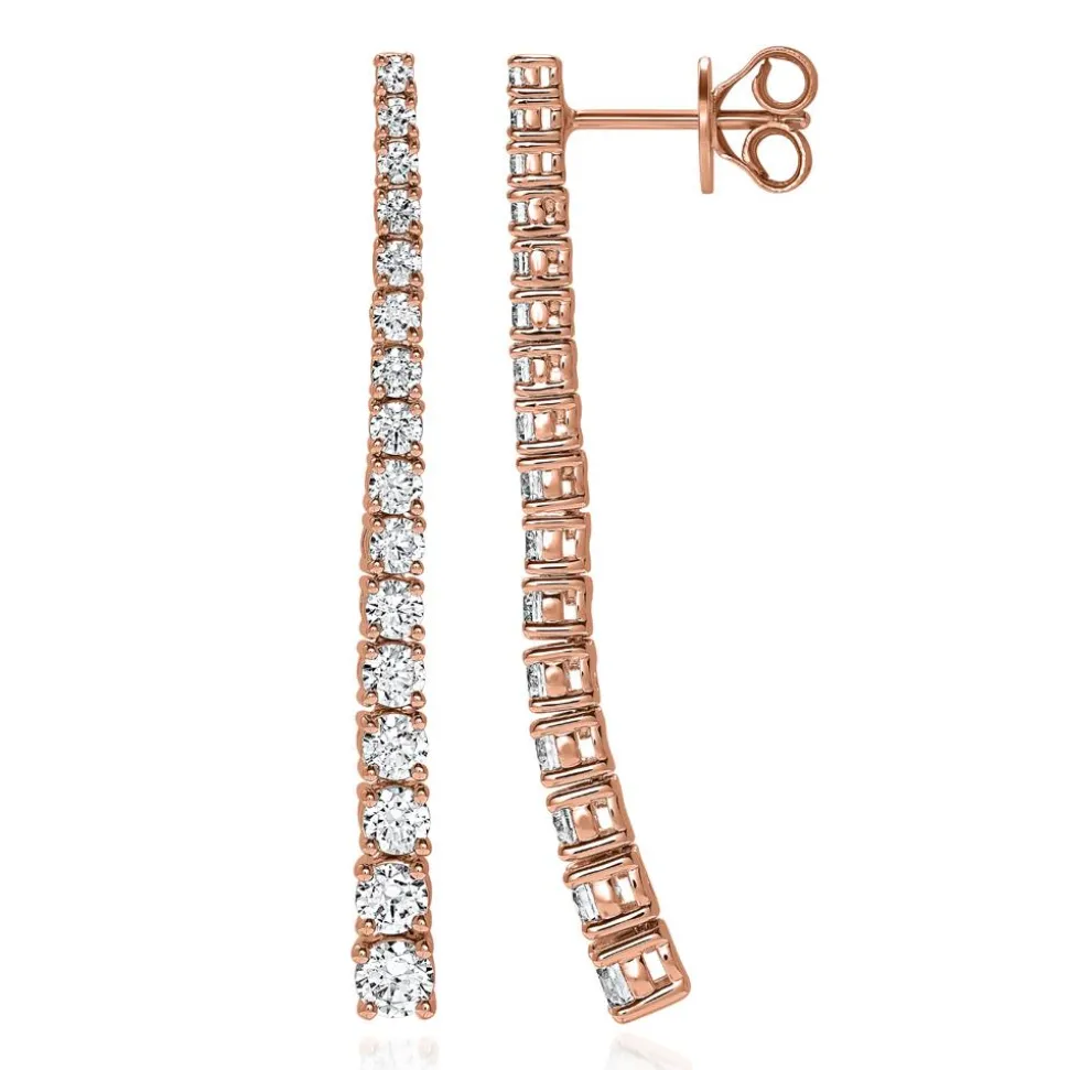 Roségold Ohrhänger für Damen mit Brillanten BDE0082-RSL