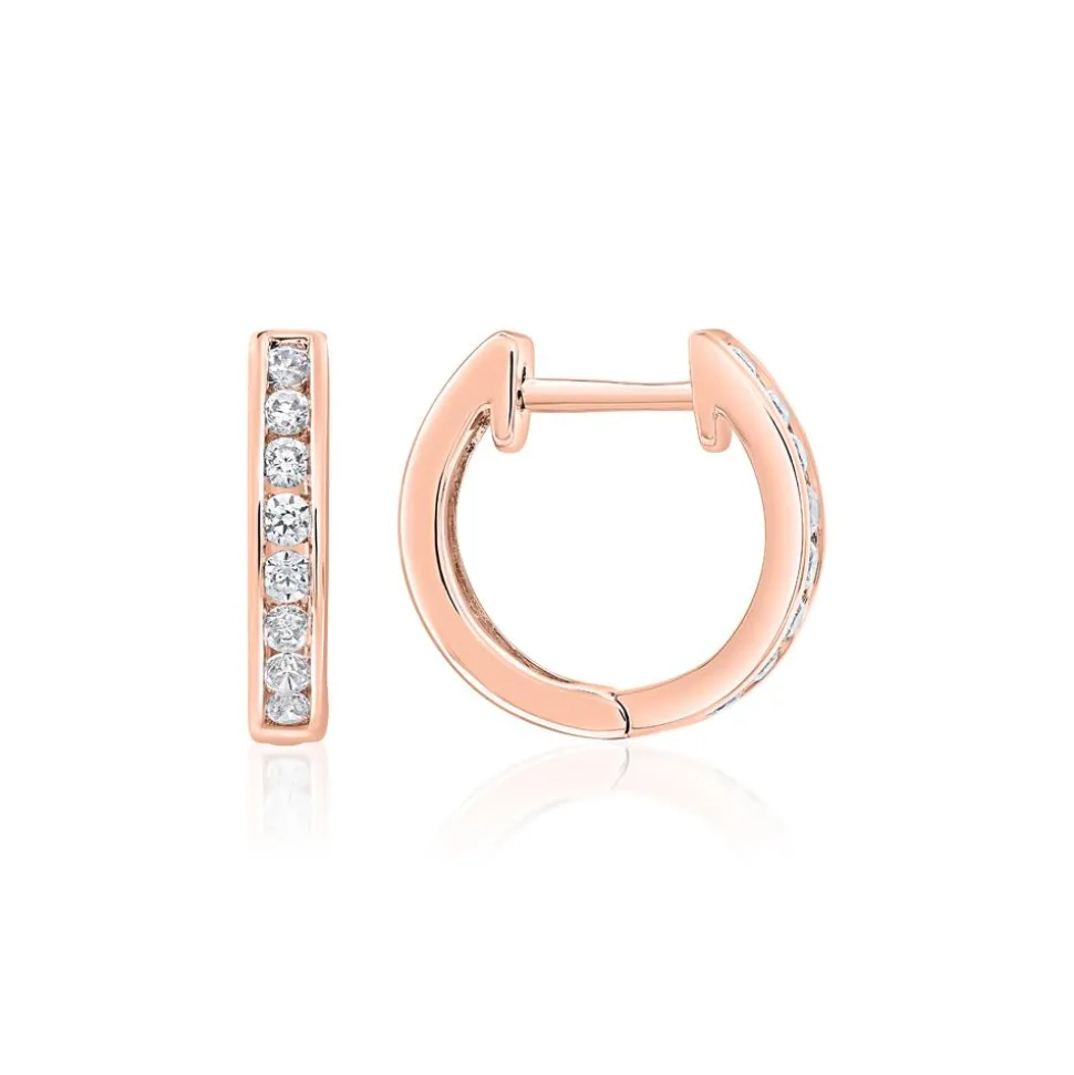 Roségold Ohrringe für Damen mit Brillanten BDE0055-RSL