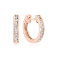 Roségold Ohrringe für Damen mit Brillanten BDE0055-RSL