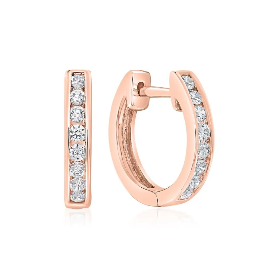 Roségold Ohrringe für Damen mit Brillanten BDE0055-RSL