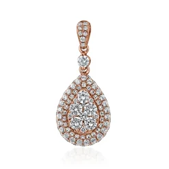 Roségoldene Diamantkette mit Tropfenanhänger, lab grown BDP0049LG-RSLK