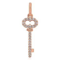 Roségoldener Anhänger Schlüssel mit lab grown Diamanten BDP0042LG-RSL