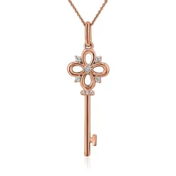Roségoldener Anhänger Schlüssel mit Diamanten für Damen BDP0043-RSL