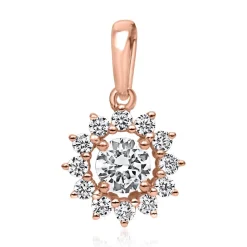 Roségoldener Damenanhänger mit Diamanten BDP0051-RSL