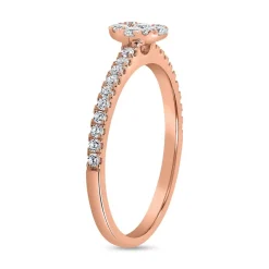 Roségoldener Diamantring für Damen, gravierbar BDR0083-RSL