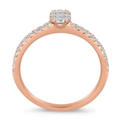 Roségoldener Diamantring für Damen, gravierbar BDR0083-RSL