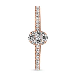 Roségoldener Diamantring für Damen, gravierbar BDR0083-RSL