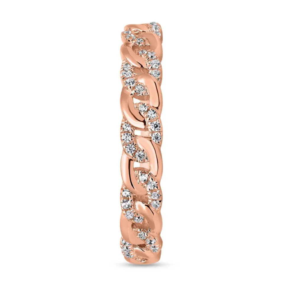 Roségoldener Diamantring Glieder-Design BDR0087-RSL