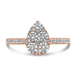 Roségoldener Diamantring im Tropfen-Design, lab-grown BDR0056LG-RSL