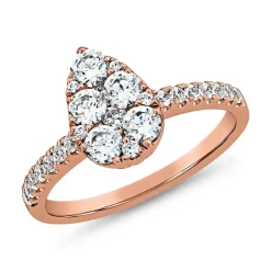 Roségoldener Diamantring im Tropfen-Design, lab-grown BDR0056LG-RSL