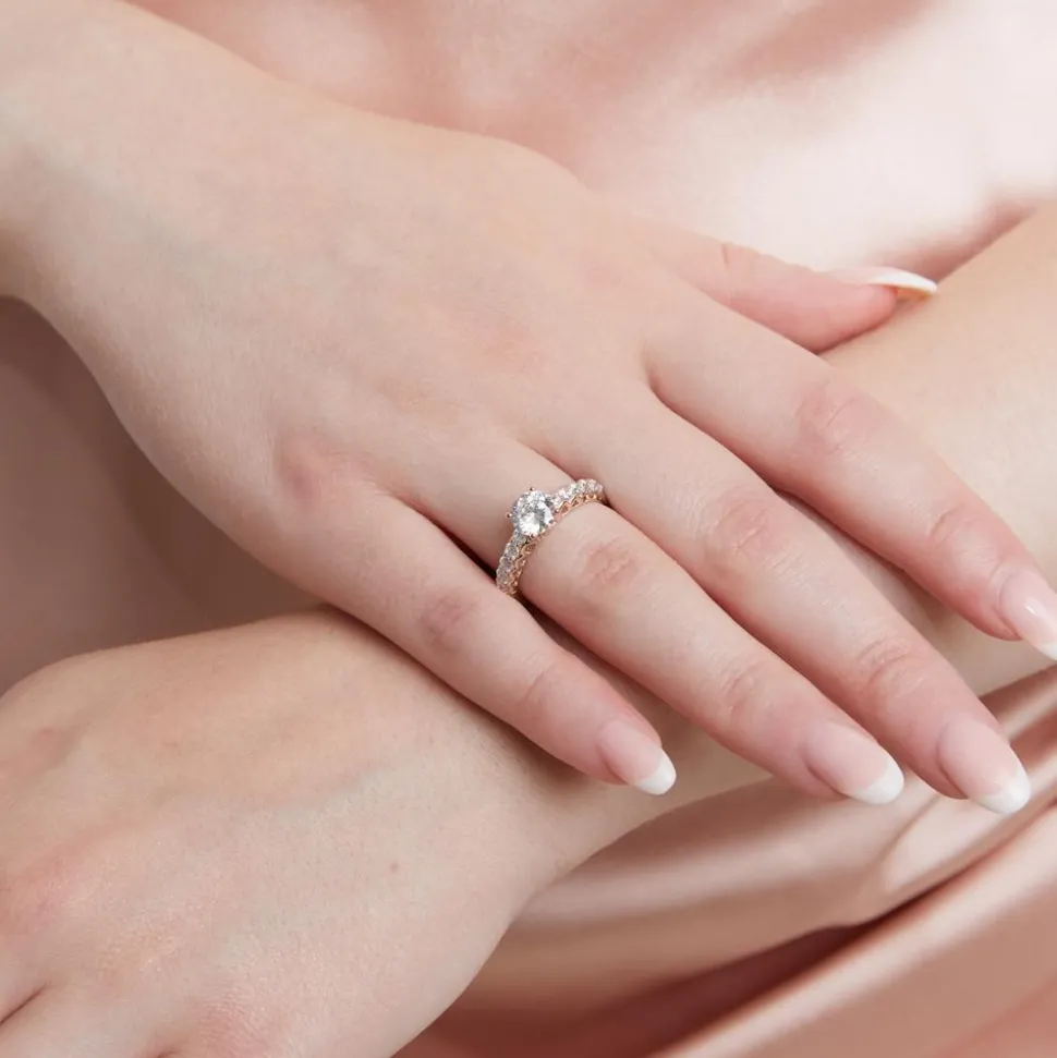 Roségoldener Diamantring, lab grown, gravierbar BDR0002LG-RSL