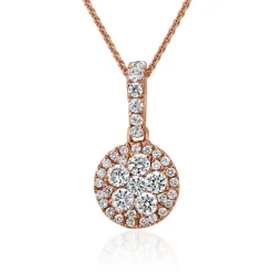 Roségoldener Halo Anhänger mit lab-grown Diamanten BDP0047LG-RSL