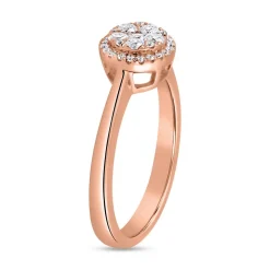 Roségoldener Halo-Ring mit lab grown Diamanten BDR0058LG-RSL