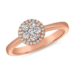 Roségoldener Halo-Ring mit lab grown Diamanten BDR0058LG-RSL