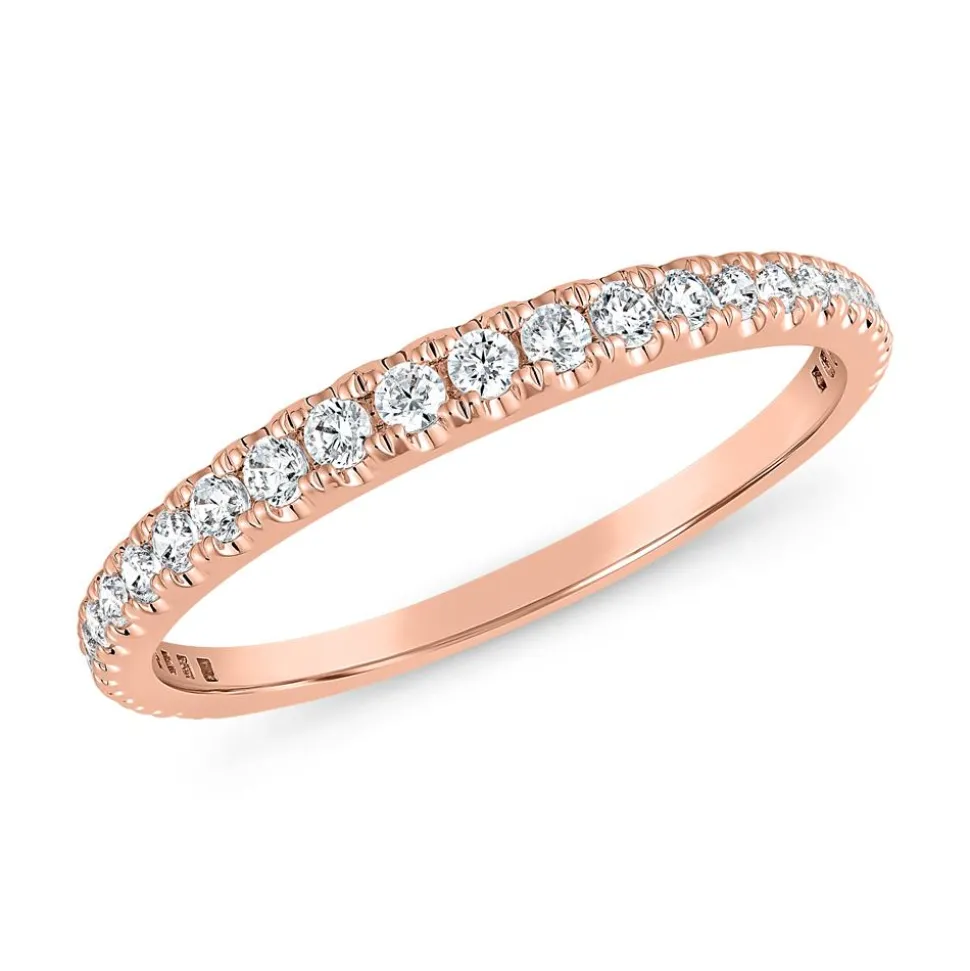 Roségoldener Ring mit Diamanten, gravierbar BDR0088-RSL