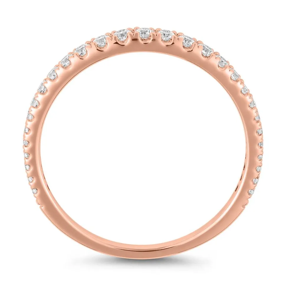 Roségoldener Ring mit Diamanten, gravierbar BDR0088-RSL
