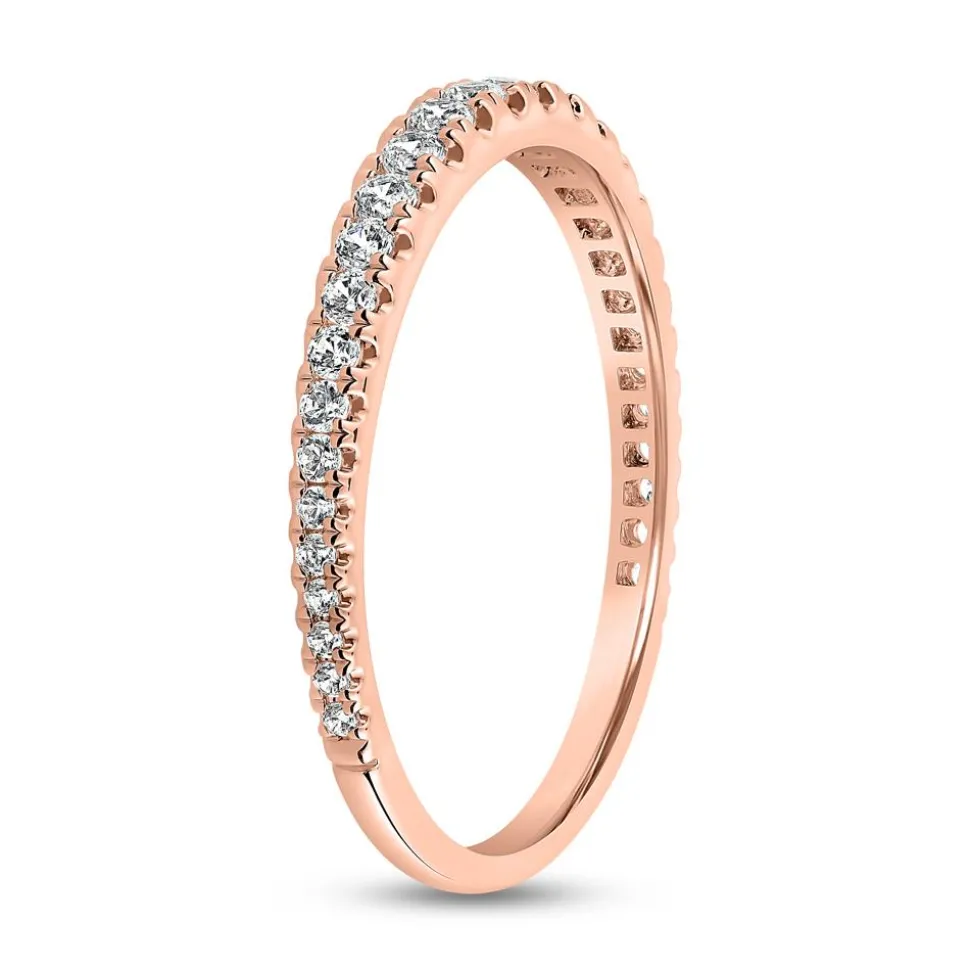 Roségoldener Ring mit Diamanten, gravierbar BDR0088-RSL