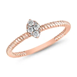 Roségoldener Ring mit Diamanten für Damen BDR0095-RSL