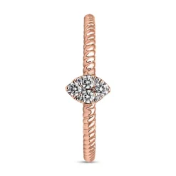 Roségoldener Ring mit Diamanten für Damen BDR0095-RSL