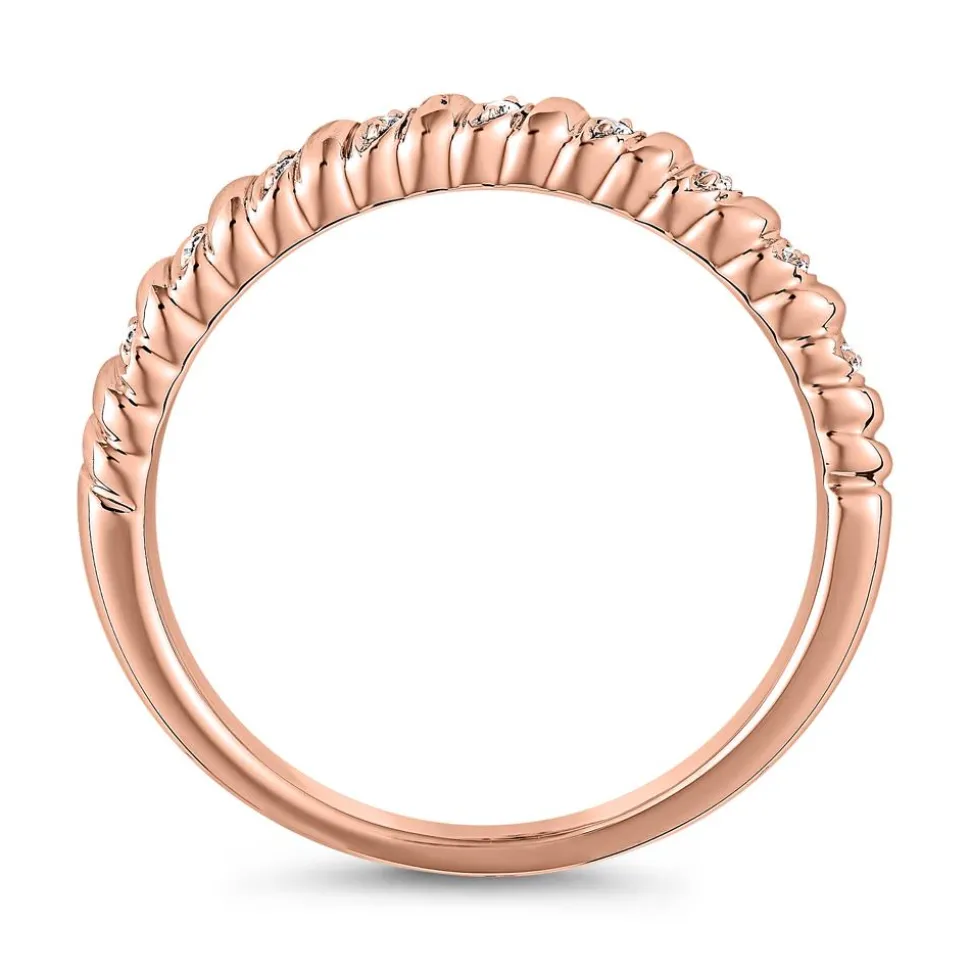 Roségoldener Ring mit Diamanten für Damen BDR0104-RSL
