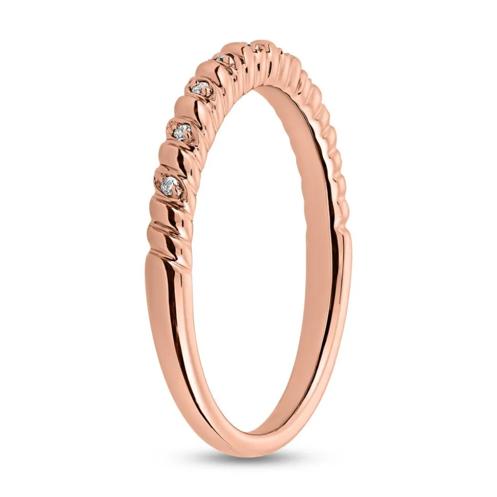 Roségoldener Ring mit Diamanten für Damen BDR0104-RSL