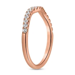Roségoldener Ring Welle mit Labordiamanten BDR0051LG-RSL