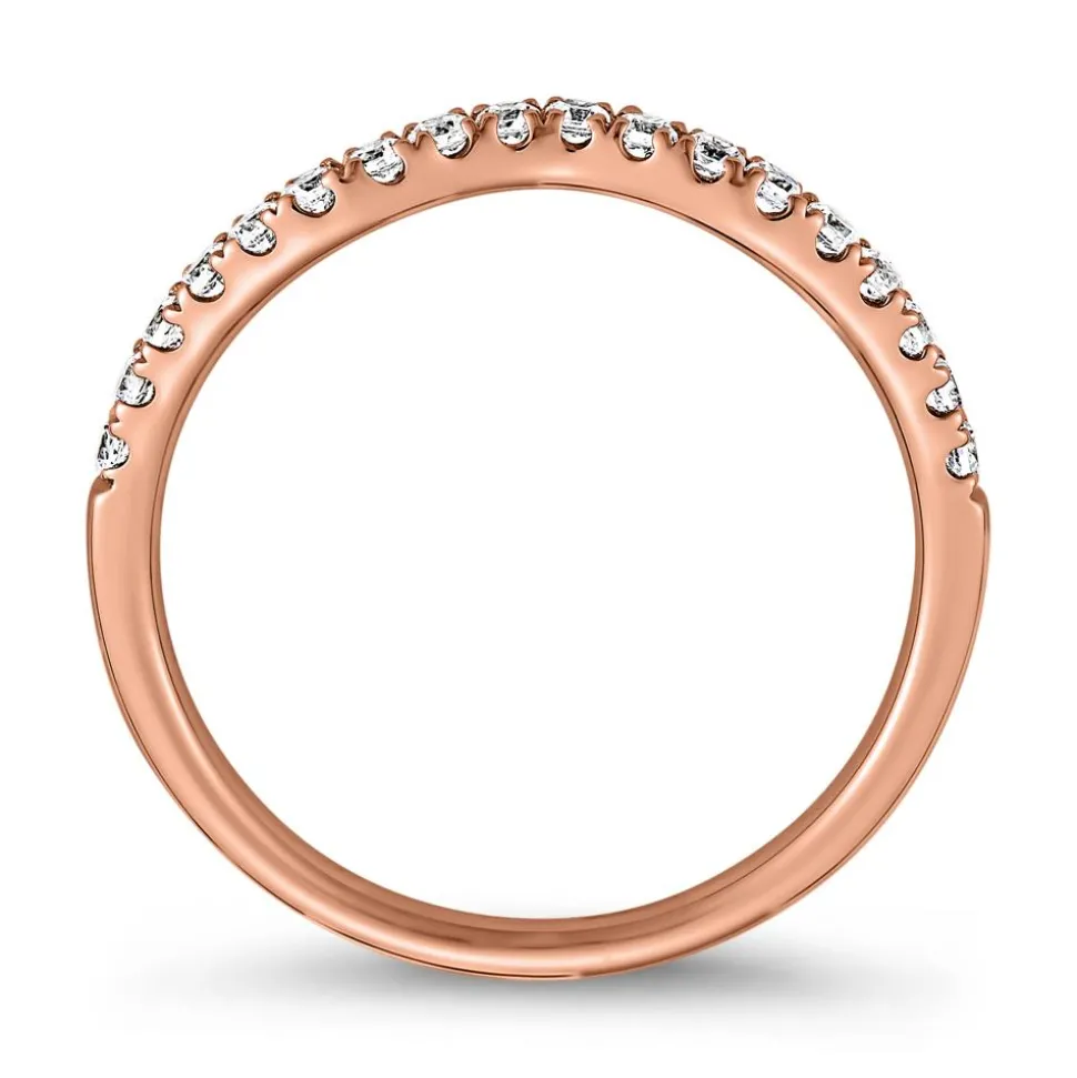 Roségoldener Ring Welle mit Labordiamanten BDR0051LG-RSL