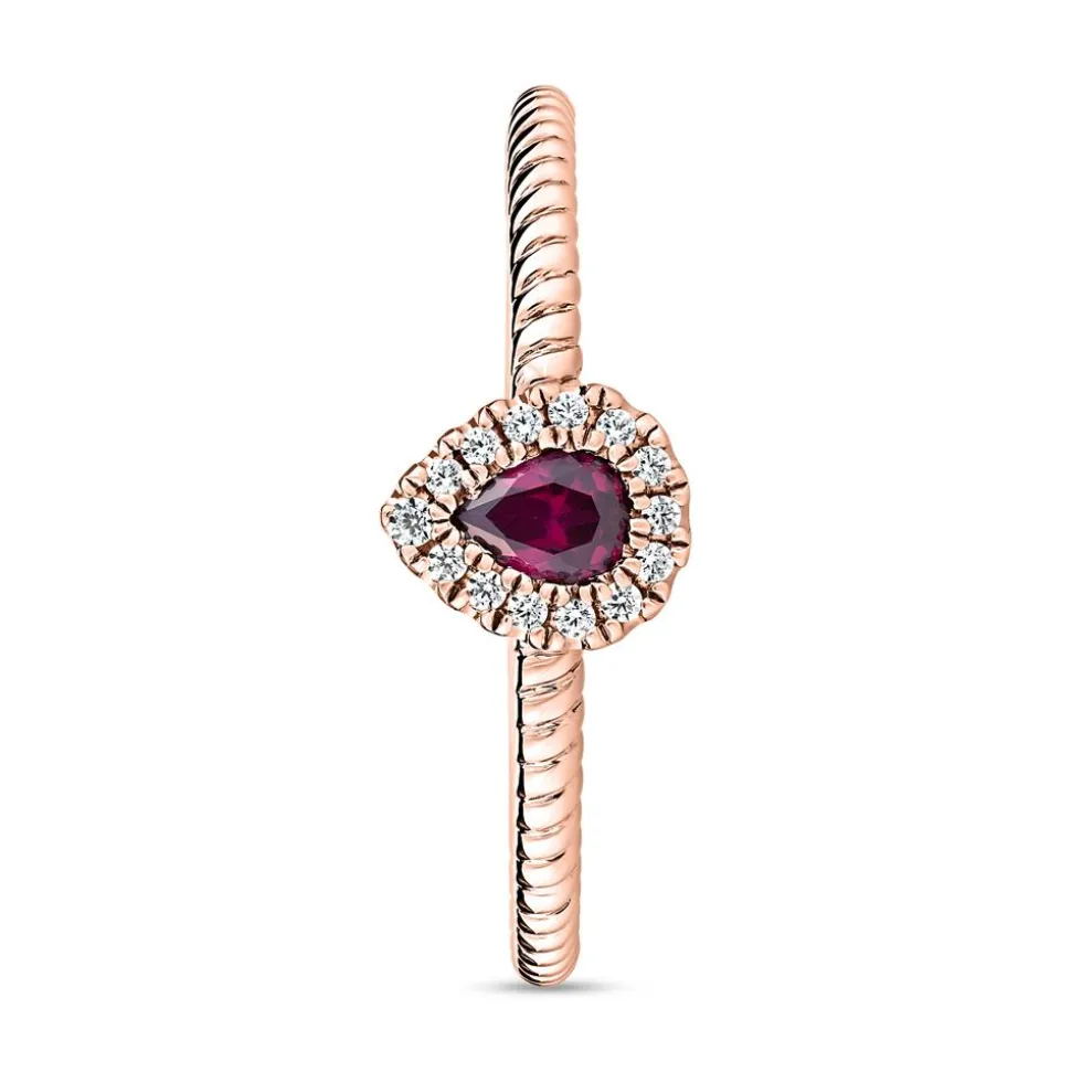 Roségoldener Rubin Ring mit Brillanten, lab-grown BDR0036LG-Ru-RSL