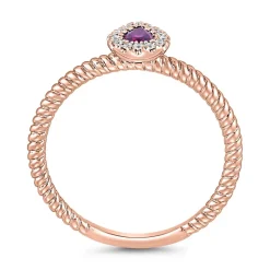 Roségoldener Rubin Ring mit Brillanten, lab-grown BDR0036LG-Ru-RSL