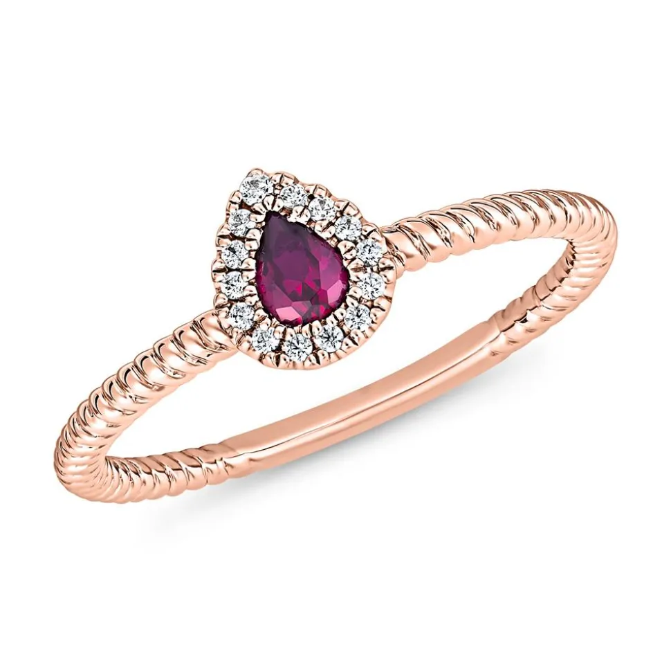 Roségoldener Rubin Ring mit Brillanten, lab-grown BDR0036LG-Ru-RSL