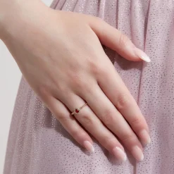 Roségoldener Rubin Ring mit Brillanten, lab-grown BDR0036LG-Ru-RSL