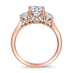 Roségoldener Trinity Verlobungsring mit Diamanten BDR0025-RSL