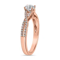 Roségoldener Verlobungsring mit lab grown Brillanten BDR0016LG-RSL