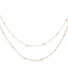 Rosévergoldete Edelstahl Kette für Damen, zweireihig N5148-R