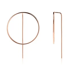 Rosévergoldete 925er Silber Kreis Ohrhänger LSE0029