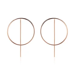 Rosévergoldete 925er Silber Kreis Ohrhänger LSE0029