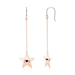 Rosévergoldete 925er Silber Ohrhänger Sterne SE0914SL