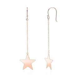 Rosévergoldete 925er Silber Ohrhänger Sterne SE0914SL