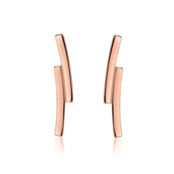 Rosévergoldete 925er Silber Ohrhänger LSE0035