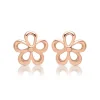 Rosévergoldete Ohrstecker 925er Silber Blüte LSE0002