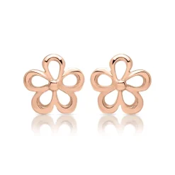 Rosévergoldete Ohrstecker 925er Silber Blüte LSE0002