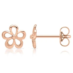 Rosévergoldete Ohrstecker 925er Silber Blüte LSE0002