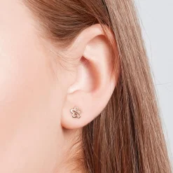 Rosévergoldete Ohrstecker 925er Silber Blüte LSE0002
