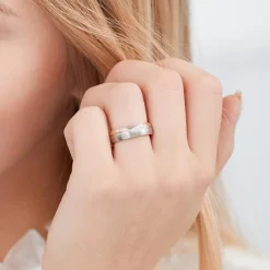 Rosévergoldeter Damenring Edelstahl R9244czSL